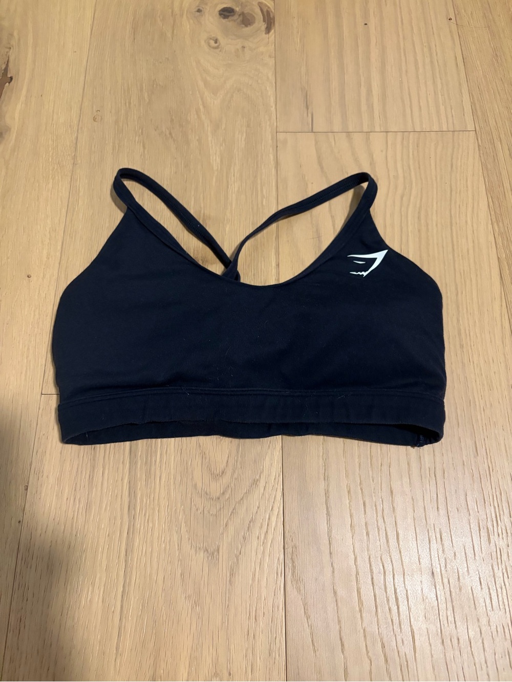 Gymshark v neck sports bra in black size small